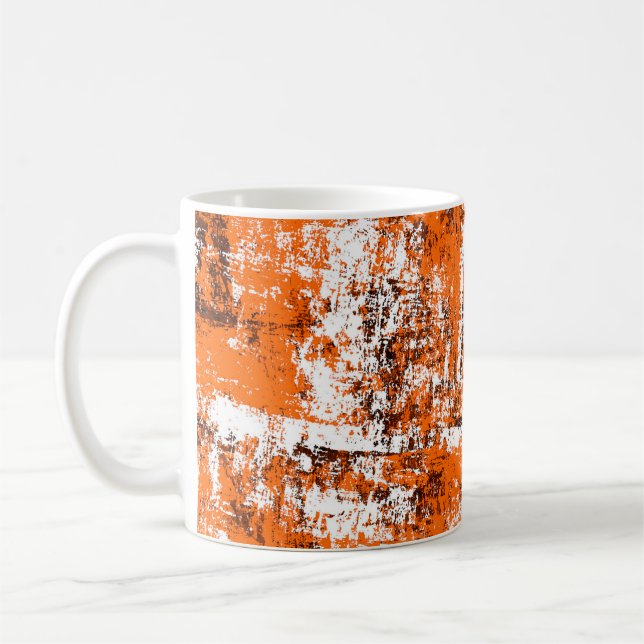 Mug Arrière - plan grunge brun foncé. Noir blanc orang (Gauche)