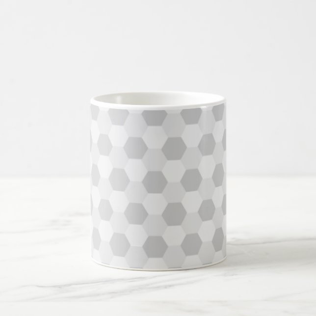 Mug Arrière - plan hexagone gris personnalisé (Centre)