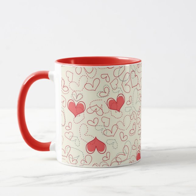 Mug Arrière - plan mignon de coeurs (Gauche)