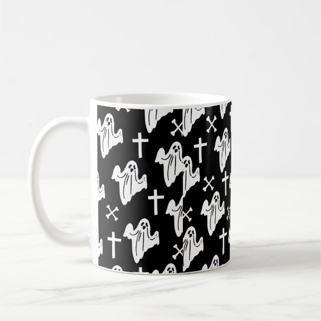 Mug Arrière - plan Motif Halloween tiré à la main (Gauche)