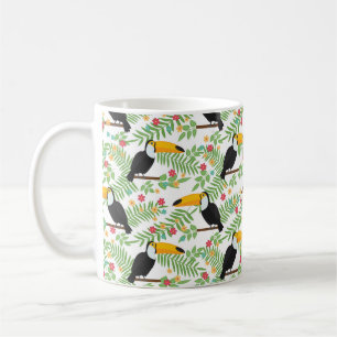 Mug Arrière - plan motif sans couture d'oiseau tropica