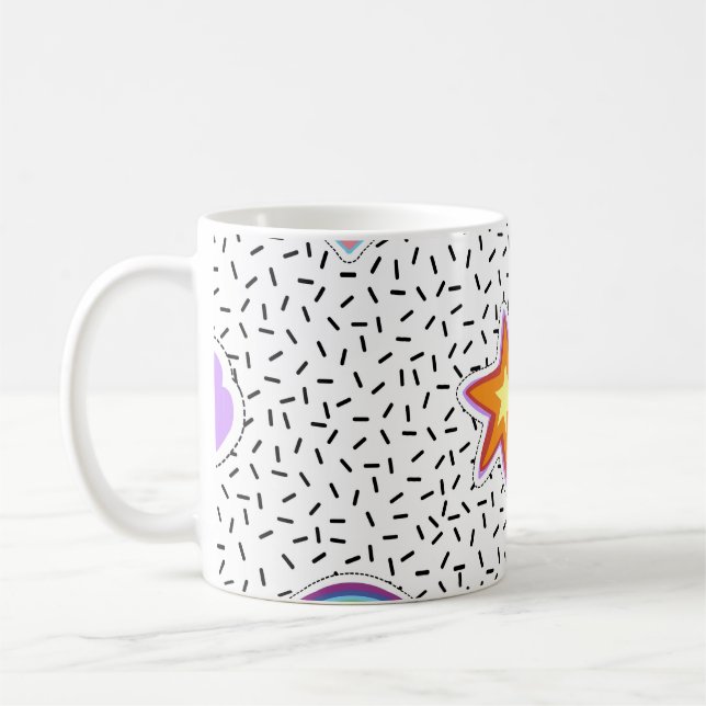 Mug Arrière - plan motif transparent avec patch cartoo (Gauche)