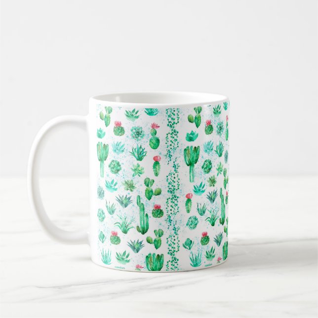 Mug Arrière - plan motif transparent Watercolor avec s (Gauche)