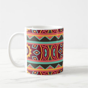 Mug Arrière - plan noir : Aztèque ethnique sans coutur