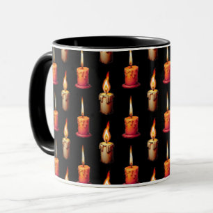 Mug Arrière - plan noir brûler des bougies Design Moti