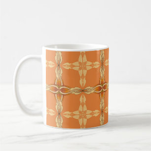Mug Arrière - plan orange avec tribe répétée abstracta