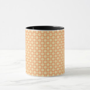 Mug arrière - plan orange et blanc avec motif