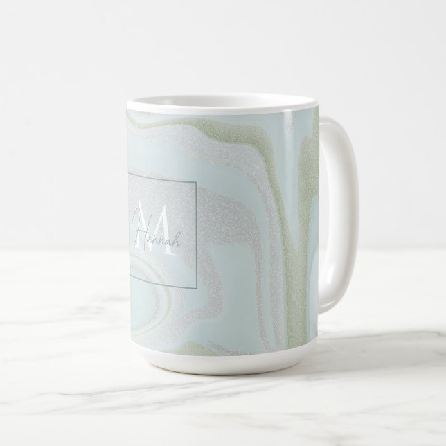 Mug Arrière - plan Parties scintillant moderne en marb (Devant droit)