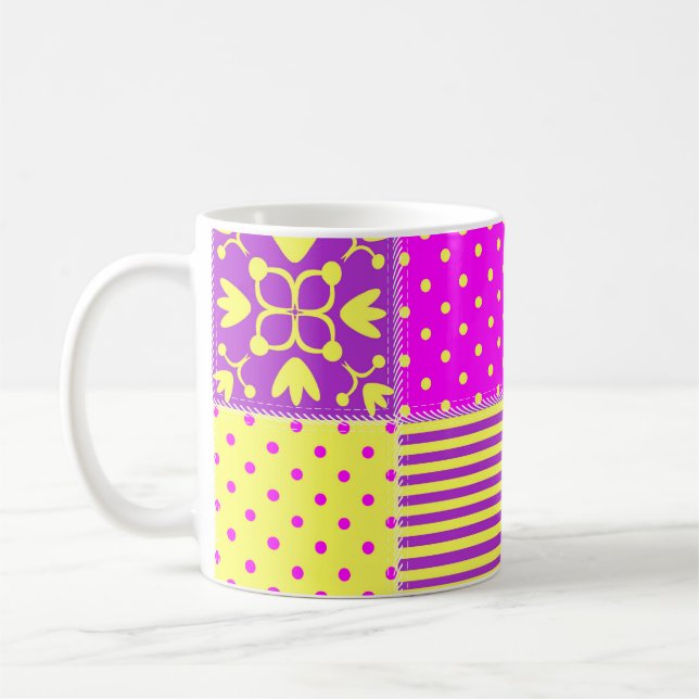 Mug arrière - plan patchwork avec différents art motif (Gauche)