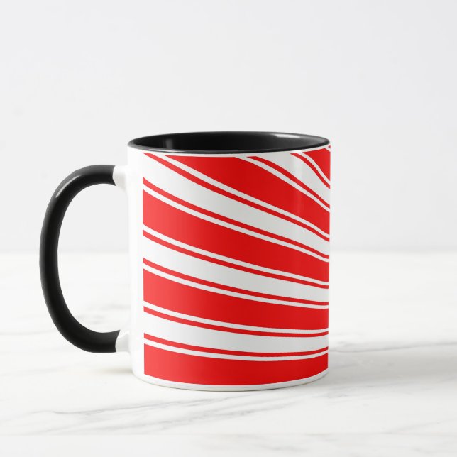 Mug Arrière - plan rétro Red Funky Sun Rays (Gauche)