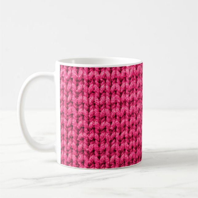 Mug Arrière - plan rose brun. Texture de fils. Nom ver (Gauche)