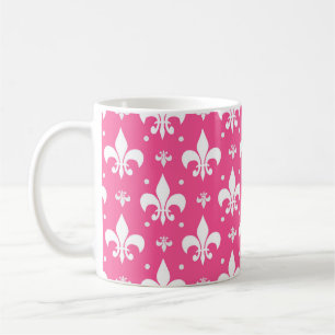 Mug Arrière - plan rose Fleur-de-lis Motif design