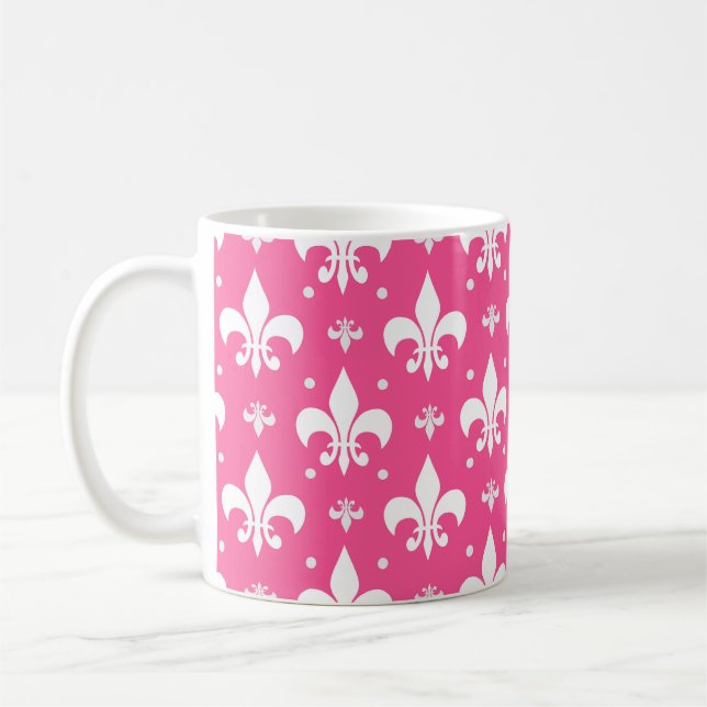 Mug Arrière - plan rose Fleur-de-lis Motif design (Gauche)