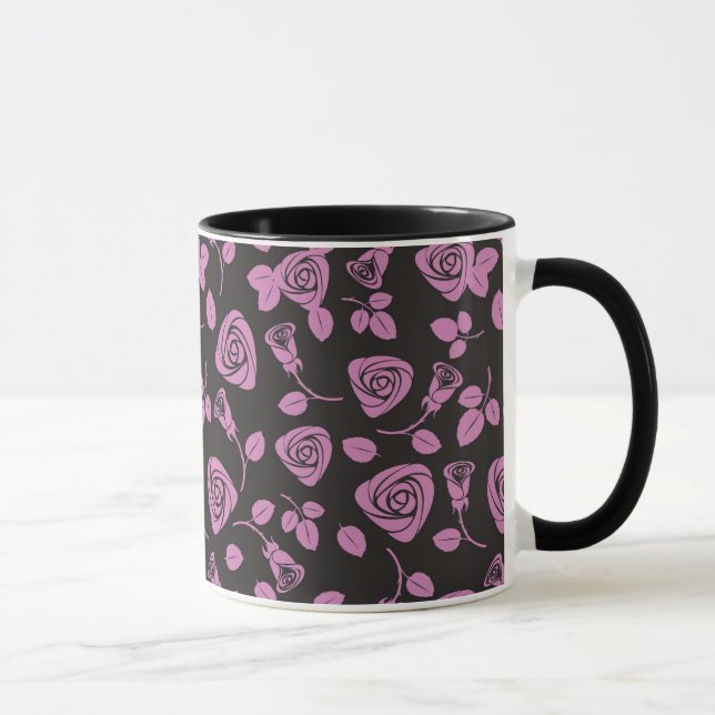 Mug Arrière - plan rose floral (Droite)