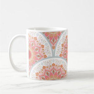 Mug Arrière - plan sans couture avec un ornement rond.