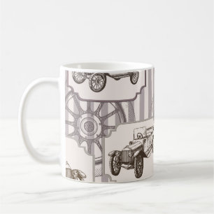 Mug arrière - plan sans soudure vintage avec voiture r