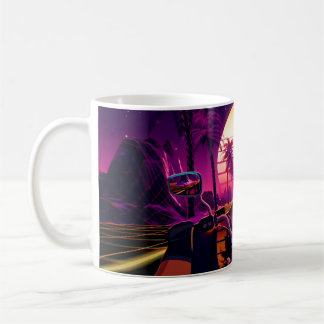 Mug arrière - plan sci-fi futuriste rétro des années 8