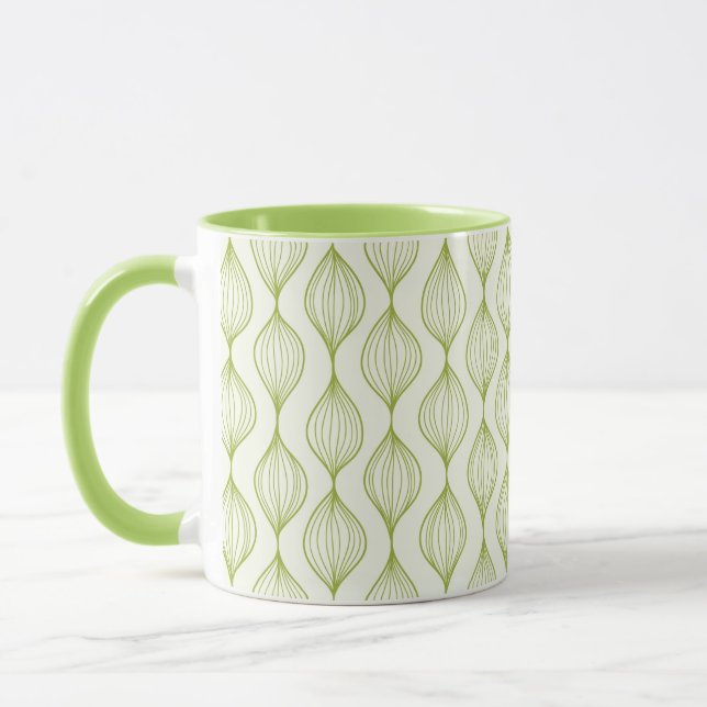 Mug Arrière - plan vertical vert de motif d'ogee (Gauche)