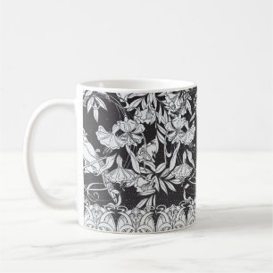 Mug arrière - plan vintage avec fleurs décoratives et