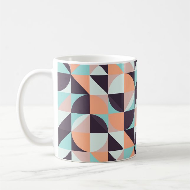 Mug Arrière - plan vintage rétro géométrique, transpar (Gauche)