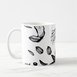 Mug arrière - plan vintage sans soudure avec herbes de
