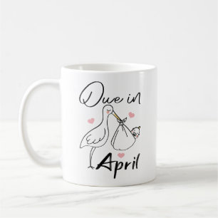 Mug Arrivée prévue en avril - Joli cygne portant un no