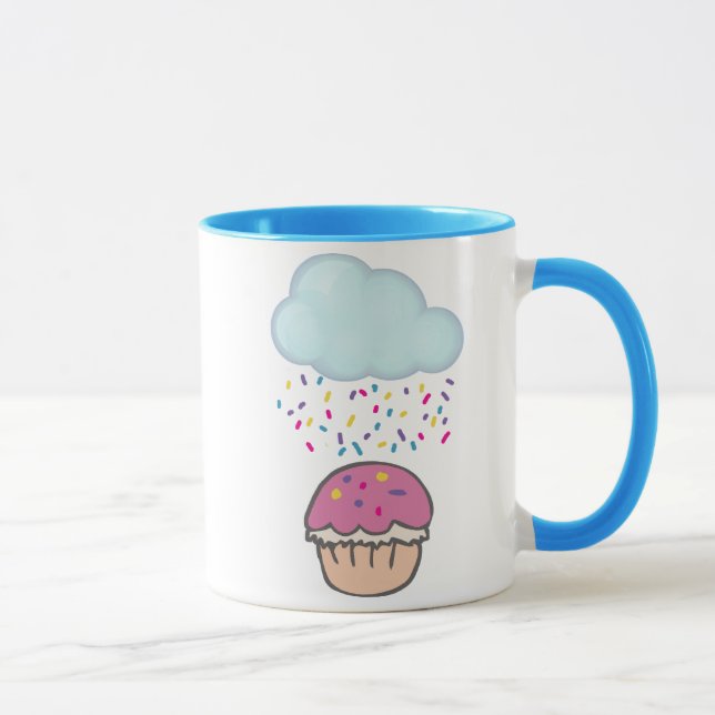 Mug Arrosage de paillettes sur Cupcake (Droite)