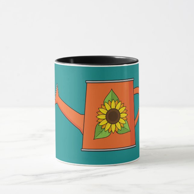 Mug Arrosage orange avec tournesol (Centre)