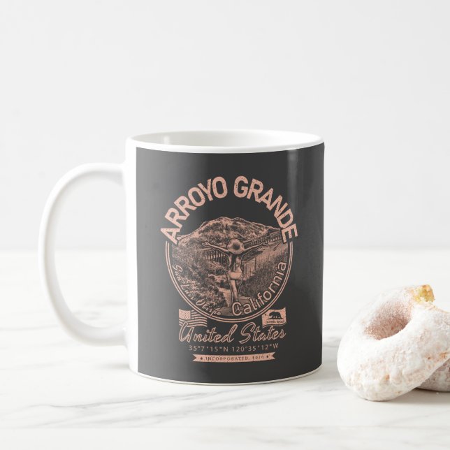 MUG ARROYO GRANDE CALIFORNIA - VILLE D'ARROYO GRANDE (Avec donut)