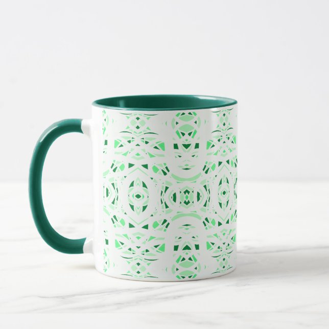 Mug Art à la gouache abstrait vert blanc Firebrand (Gauche)
