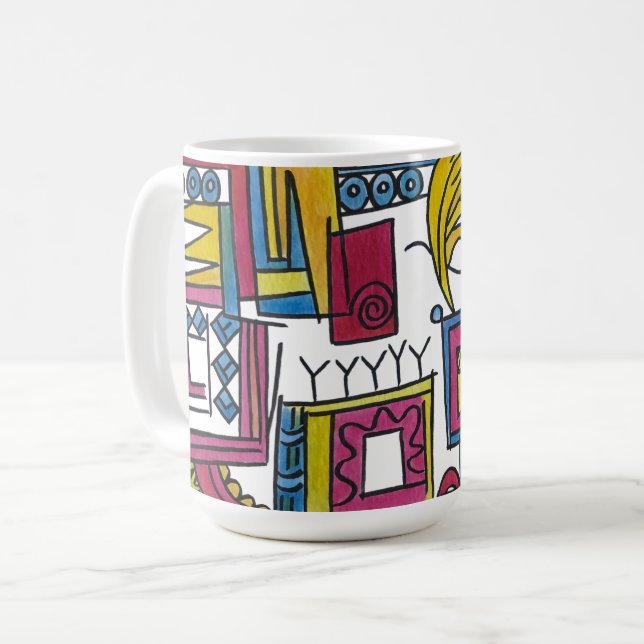 Mug Art à l'aquarelle moderne illusoire-fantaisiste (Devant gauche)