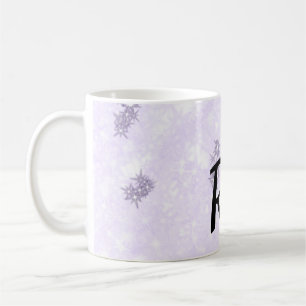Mug Art à paillettes violet avec votre initiale