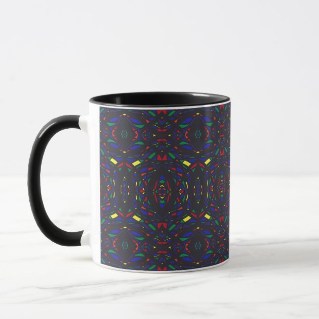 Mug Art abstrait acrylique arc-en-ciel prismatique (Gauche)