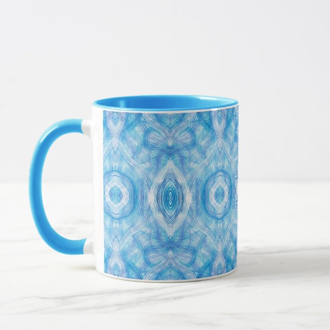 Mug Art abstrait aquarelle bleu clair de foi (Gauche)