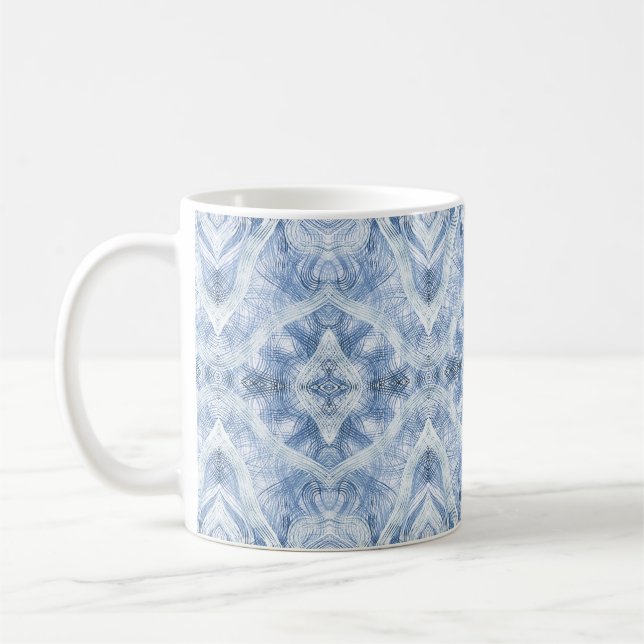 Mug Art abstrait aquarelle bleu ombré (Gauche)