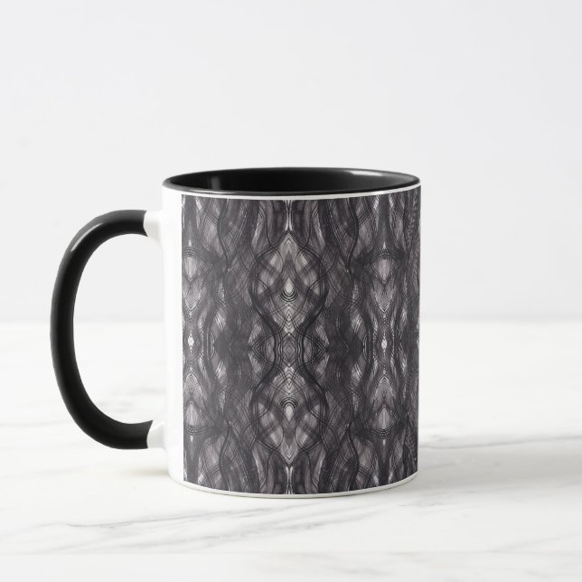 Mug Art abstrait aquarelle noir  (Gauche)