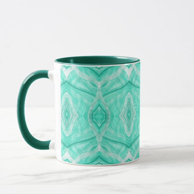 Mug Art abstrait aquarelle vert Psychomachia (Gauche)
