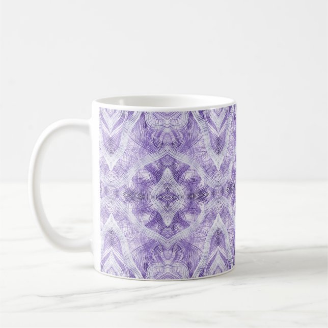 Mug Art abstrait aquarelle violet clair ombré (Gauche)