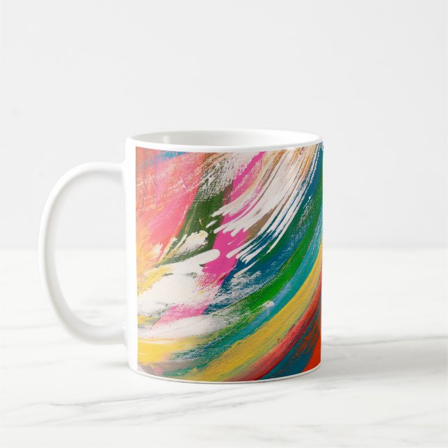 Mug Art Abstrait arrière - plan peinture à l'huile bro (Gauche)