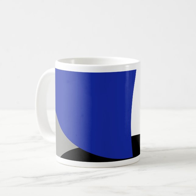 Mug Art Abstrait bleu jaune (Devant gauche)