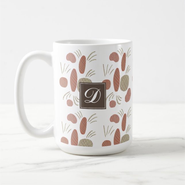 Mug Art abstrait boho organique en pierre couleurs nat (Gauche)