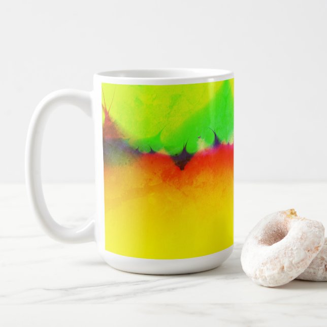 Mug Art Abstrait coloré amusant (Avec donut)