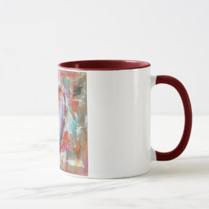 Mug Art abstrait de coeur imprudent peignant le bleu