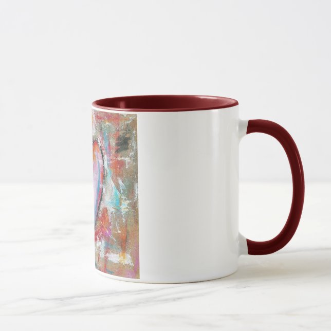Mug Art abstrait de coeur imprudent peignant le bleu (Droite)