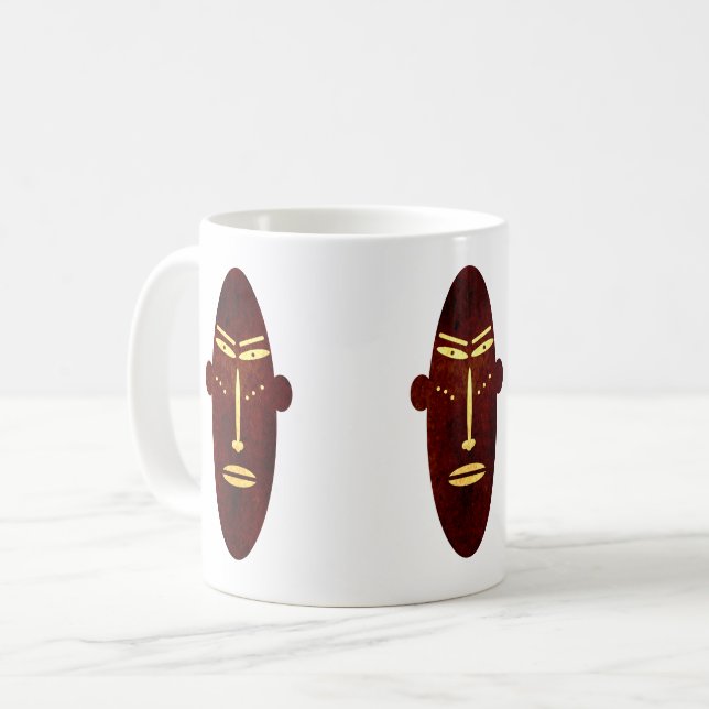 Mug Art abstrait du visage d'un indigène africain mode (Devant gauche)