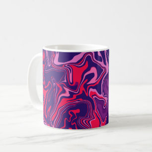 Mug Art Abstrait fluide en rouge, rose et violet