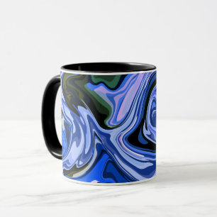 Mug Art abstrait fluide et calme avec des tons froids