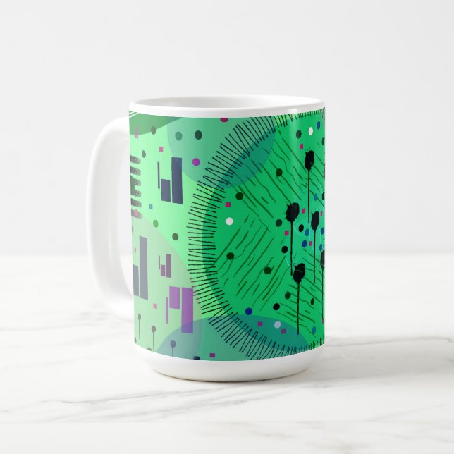 Mug Art abstrait : Fruit Kiwi Vert (Devant gauche)