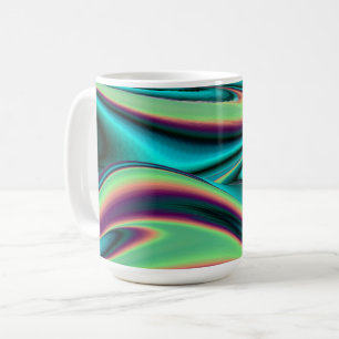 Mug Art Abstrait Futuriste 3D Arc-en-Ciel Métallique