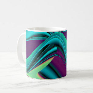 Mug Art Abstrait Futuriste 3D Arc-en-Ciel Métallique